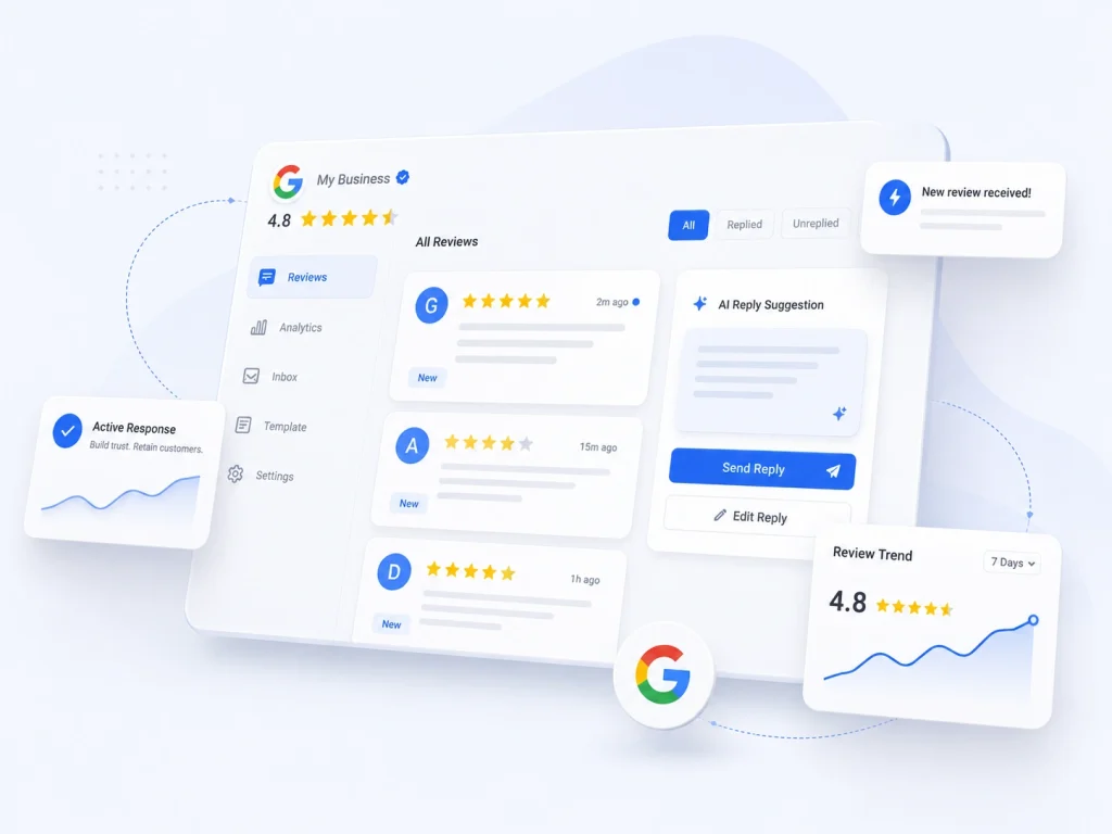 gunakan aplikasi balas review Google dengan AI