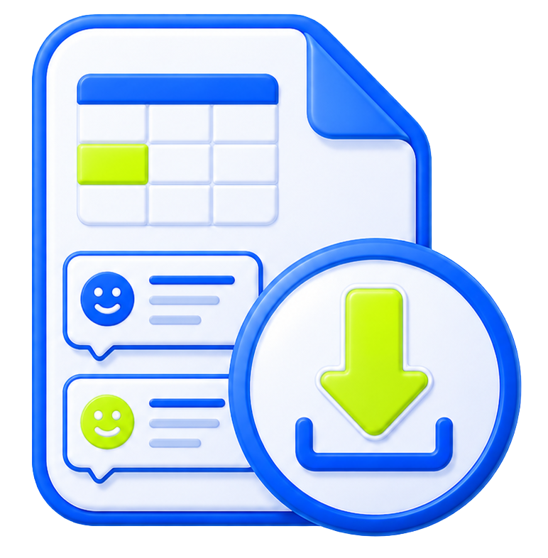 Unduh data review dan balasan