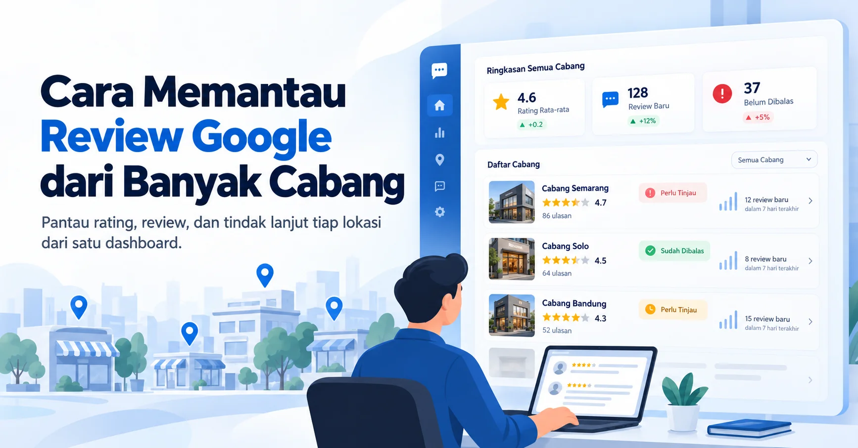 Memantau review Google banyak cabang dari satu dashboard